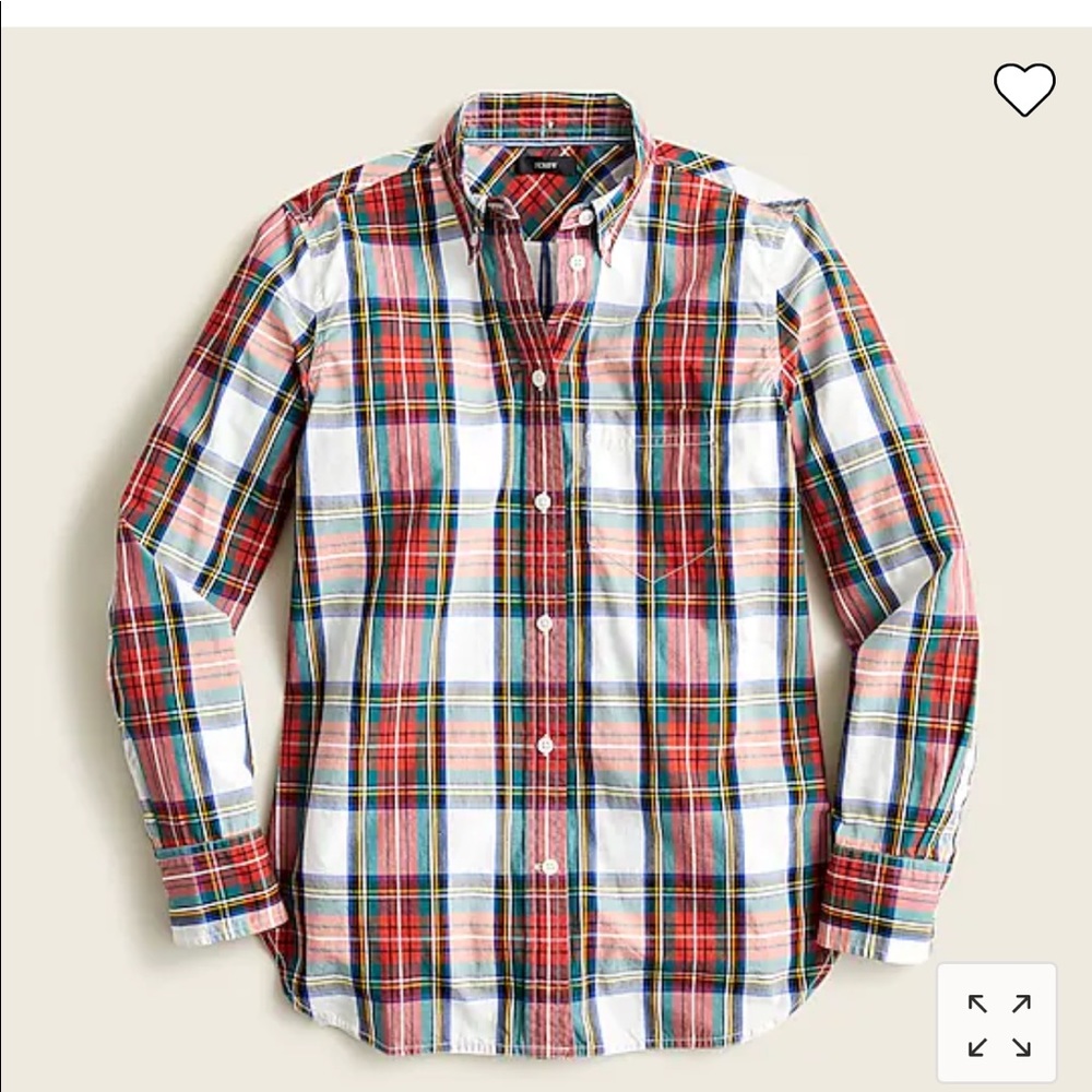 J. Crew Class Fit washed Cotton Poplin Shirt in Snowy Stewart Tartan